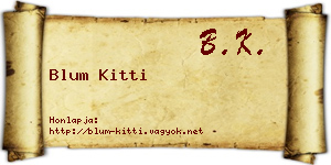 Blum Kitti névjegykártya